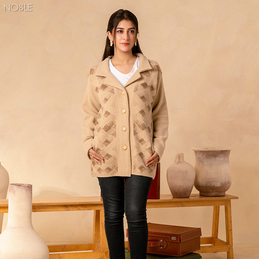 Beige Checkered Jacket