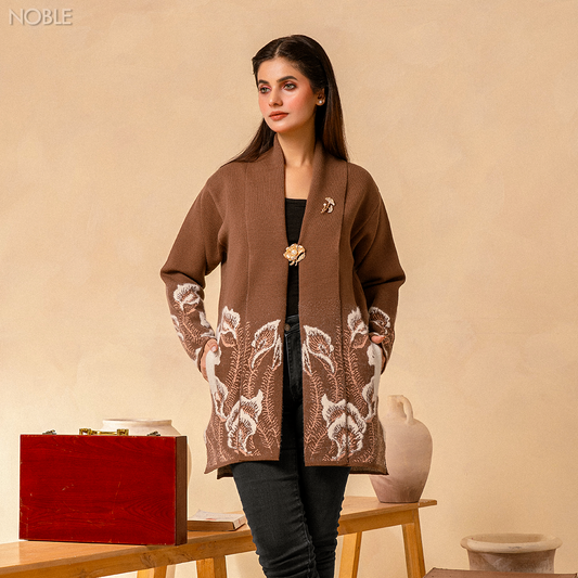 Geometric Button-Down Cardigan